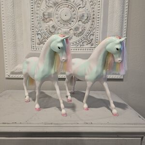 Rainbow Glitter Girls by Battat Pair of 14" Horses in Great Condition